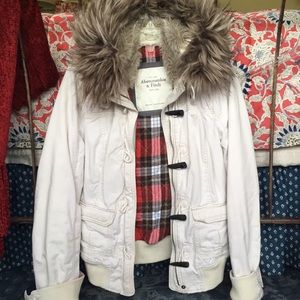 Abercrombie & Fitch- fur hood jacket - size M